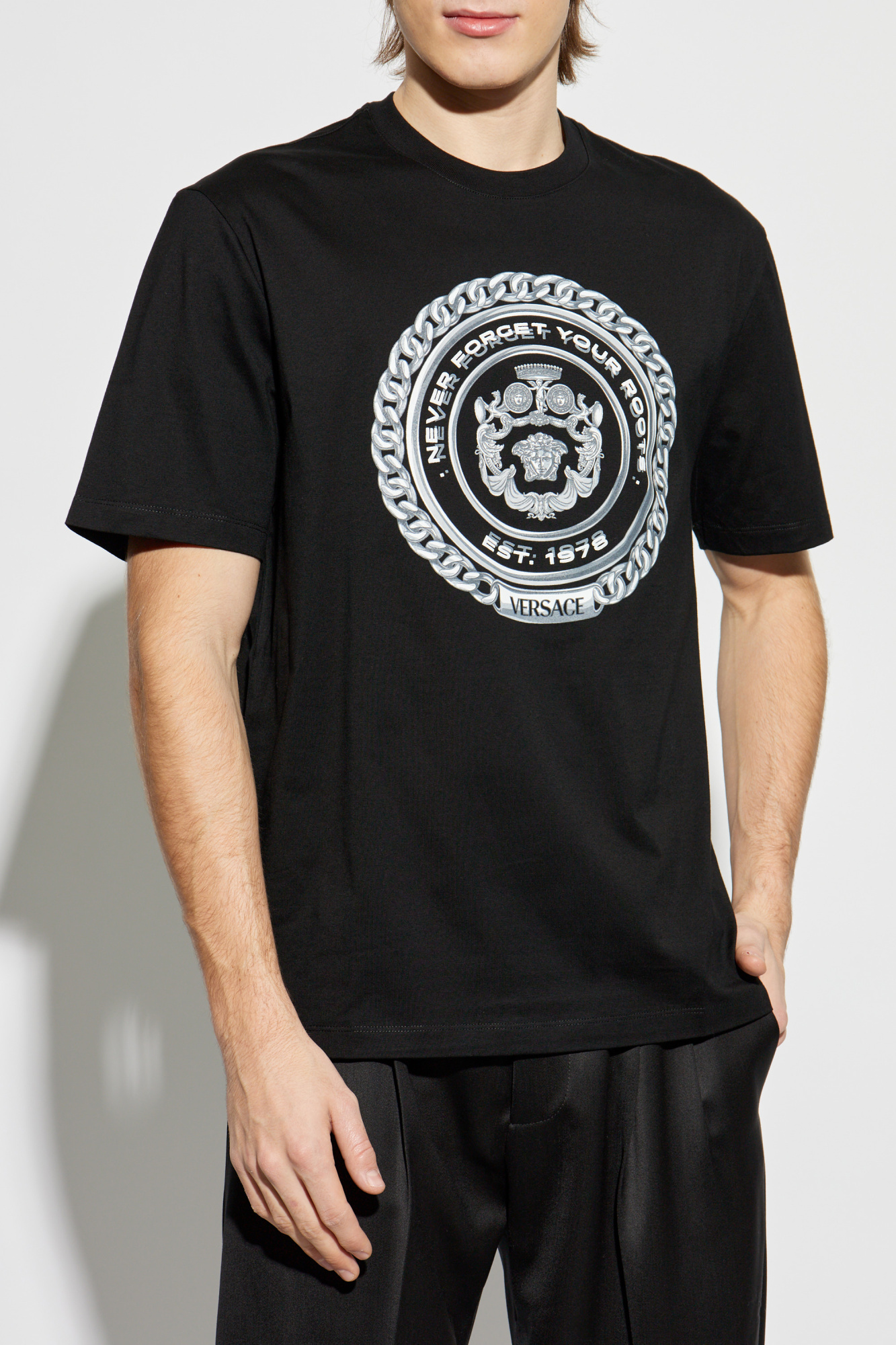 Versace T-shirt with printed logo | Men's Clothing | Vitkac